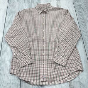 Vineyard Vines Classic Fit Murray Button Shirt L‎ Cotton Plaid Pink Green Mens
